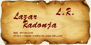Lazar Radonja vizit kartica
